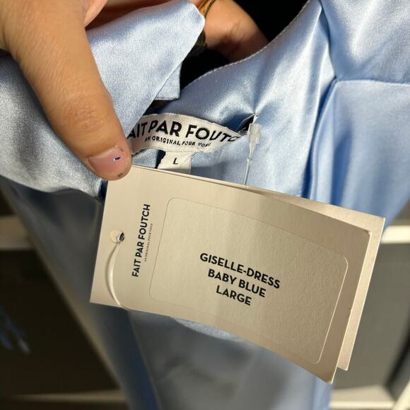 Fait Par Foutch Giselle Dress Baby Blue Size L NWT - Picture 6 of 7